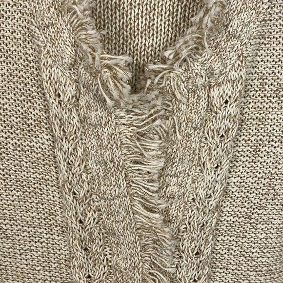 J. McLaughlin gold fray sweater cardigan - Picture 4 of 8
